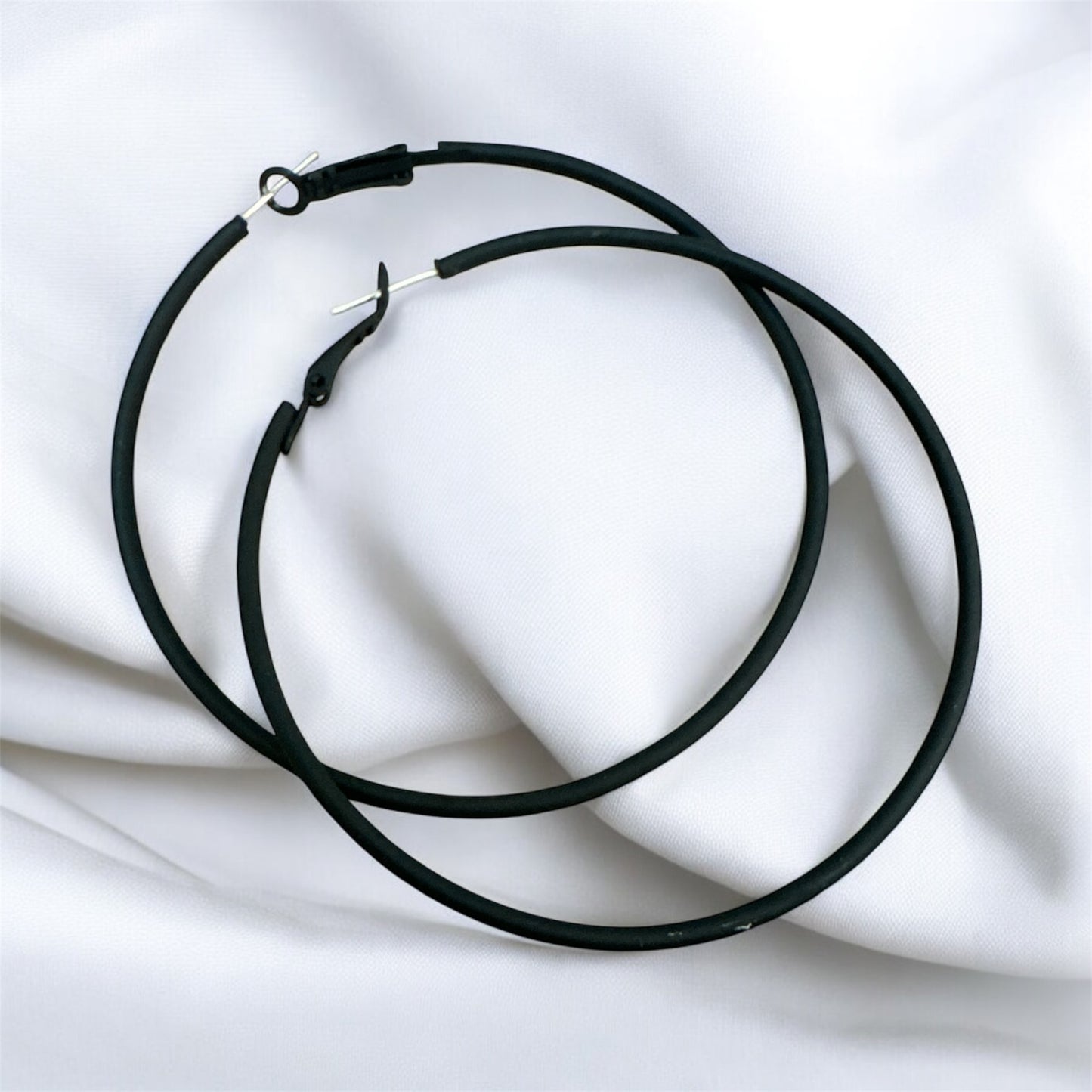 Black Hoop Earrings