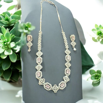 Pink  Zirconia Jewellery Set