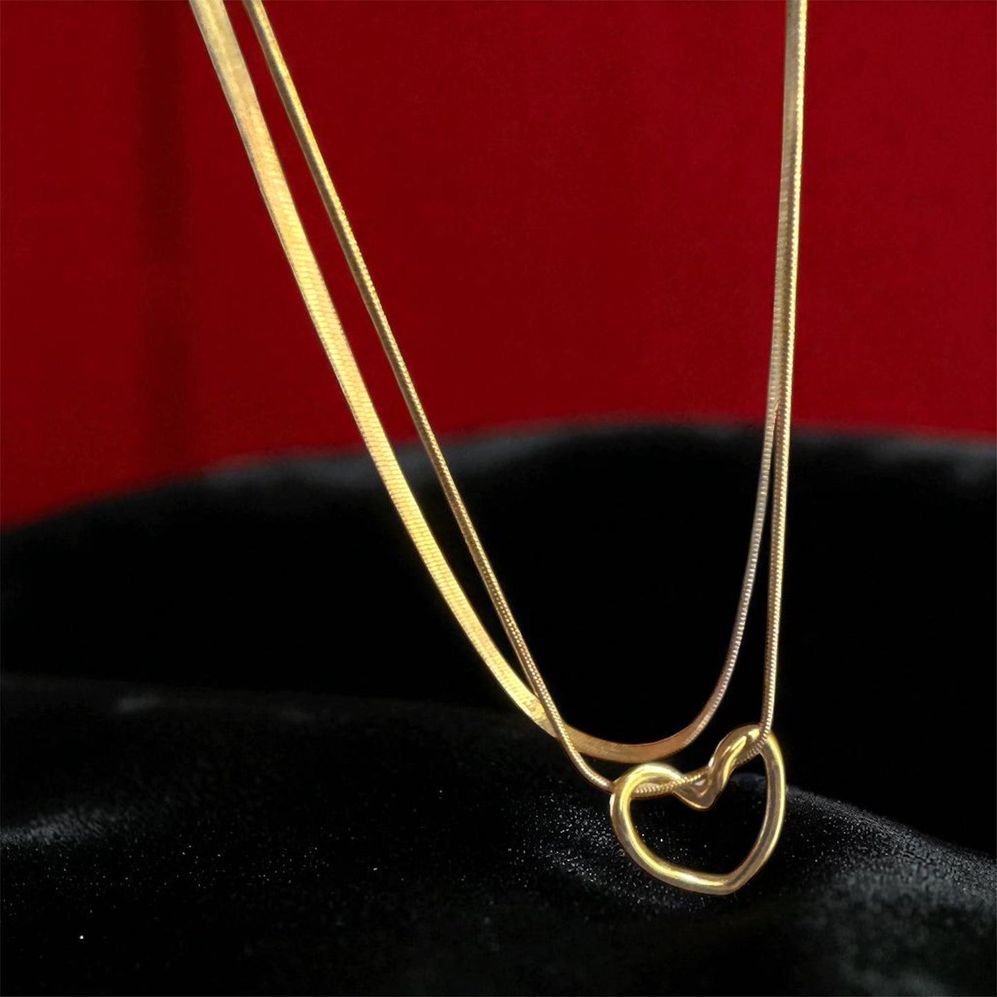 2 Layer Heart Necklace