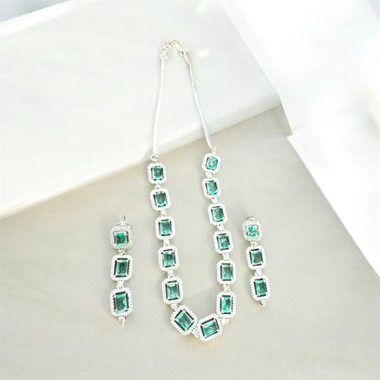 Turquoise Blue Zirconia Jewellery Set