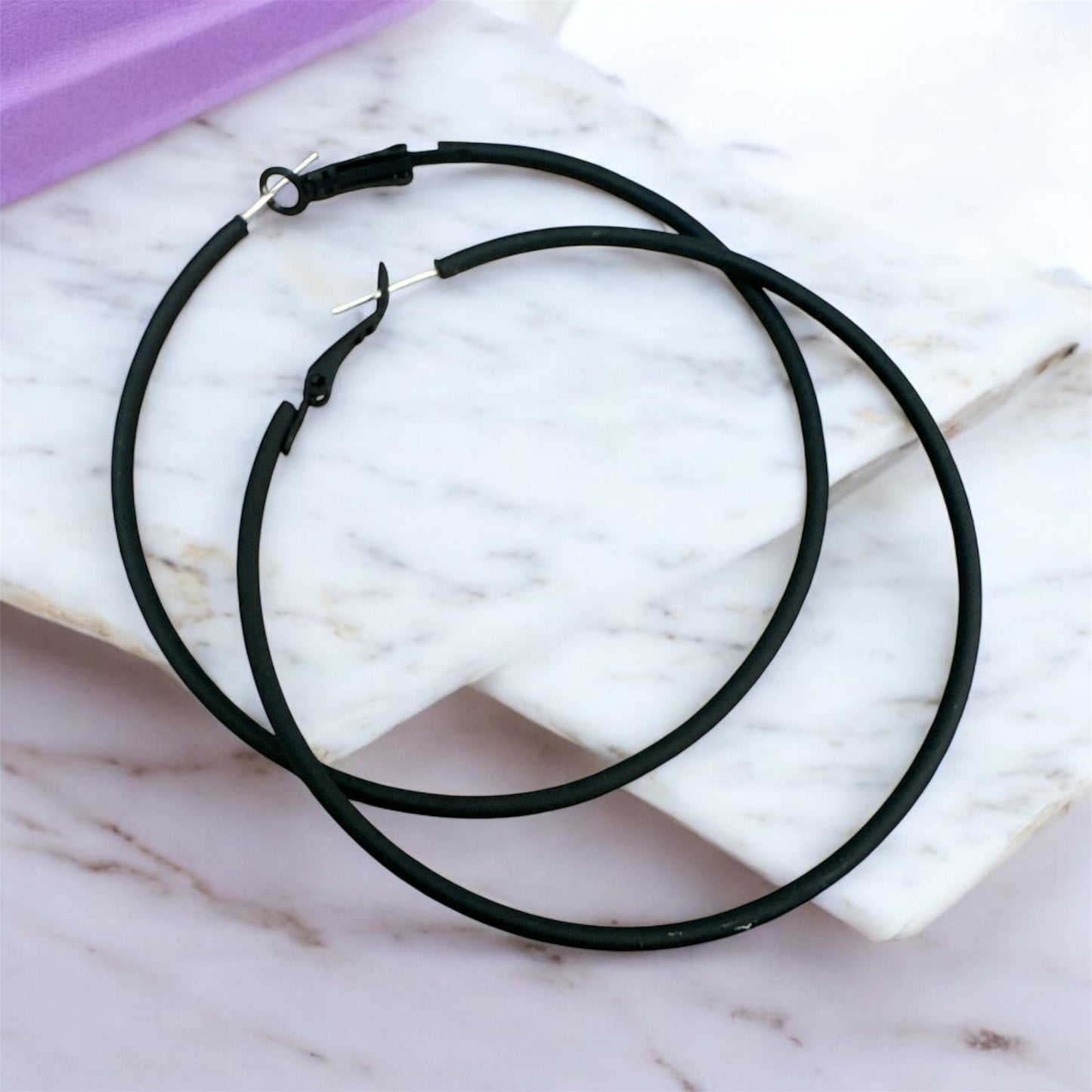 Black Hoop Earrings