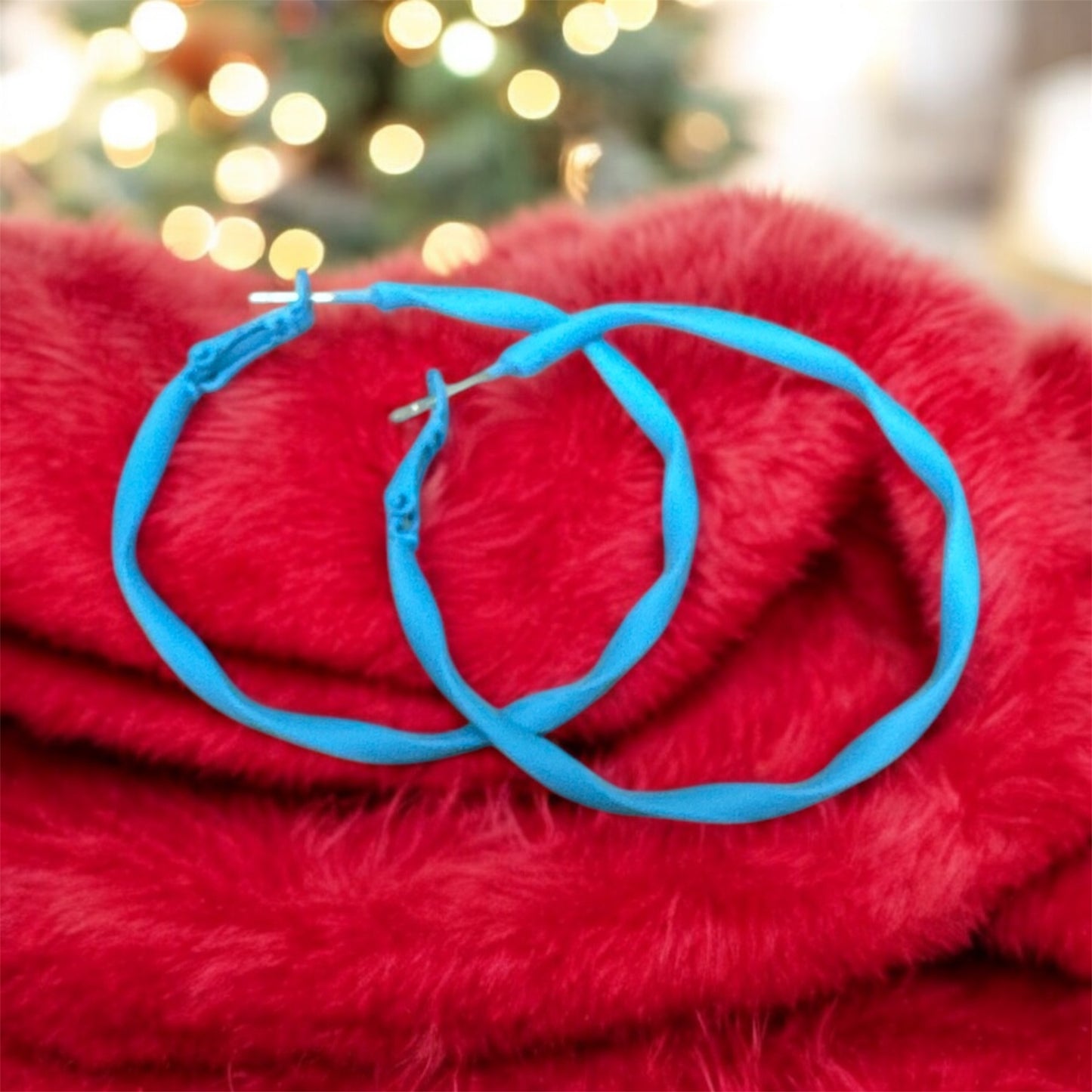 Turquoise Blue Hoop Earrings