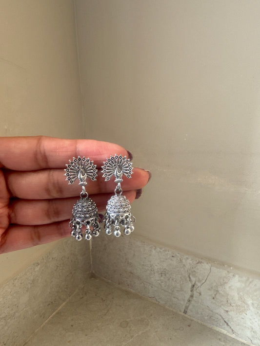 Oxidised Peacock JHUMKA