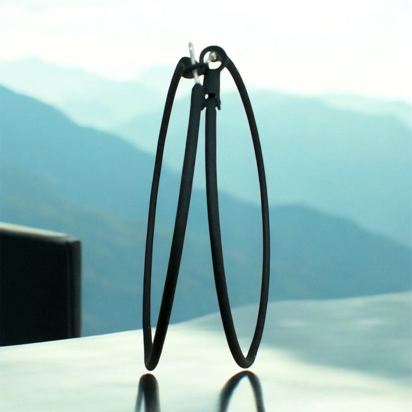 Black Hoop Earrings