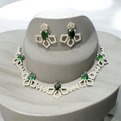 Emerald Green Zirconia Jewellery Set
