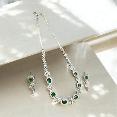 Emerald Green Zirconia Jewellery Set