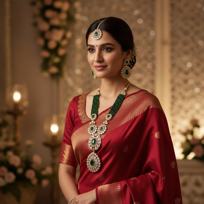 Long Emerald Green Jewellery Set