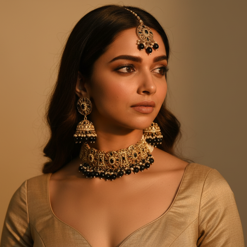 Black Choker Jewellery Set