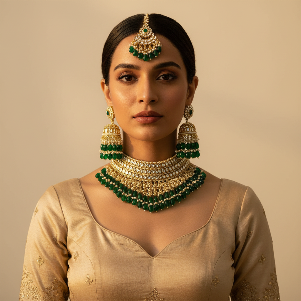 Emerald Green CHOKER Jewellery Set