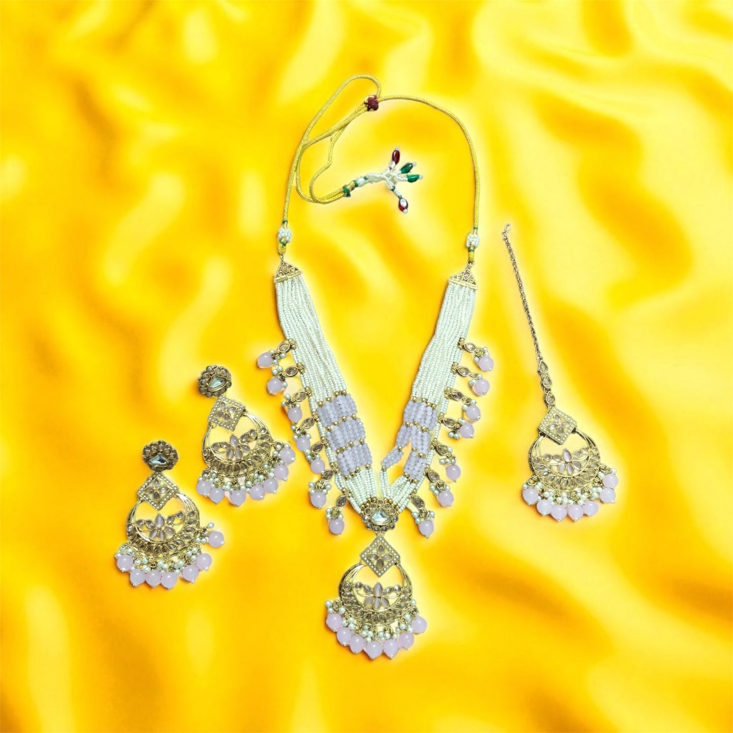 Lavender Kundan Jewellery Set