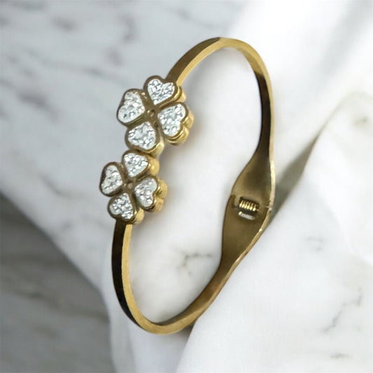 Double Flower Anti Tarnish Bracelet