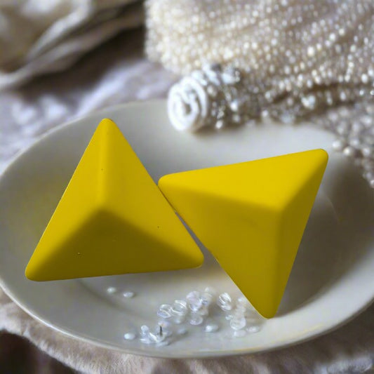 Yellow 3D Earrings
