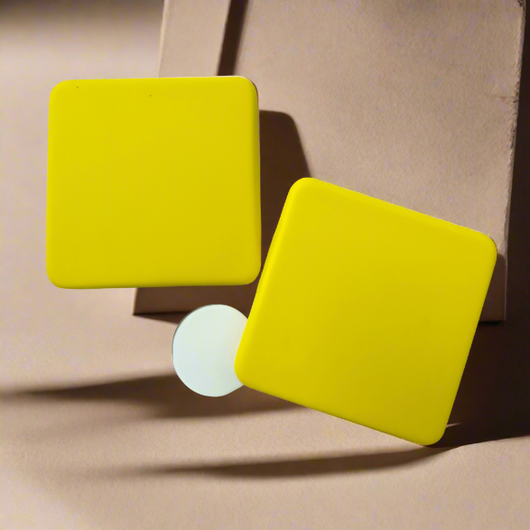 Yellow Square Studs