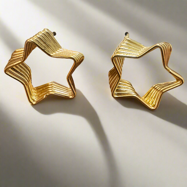 Golden Star Light Earrings