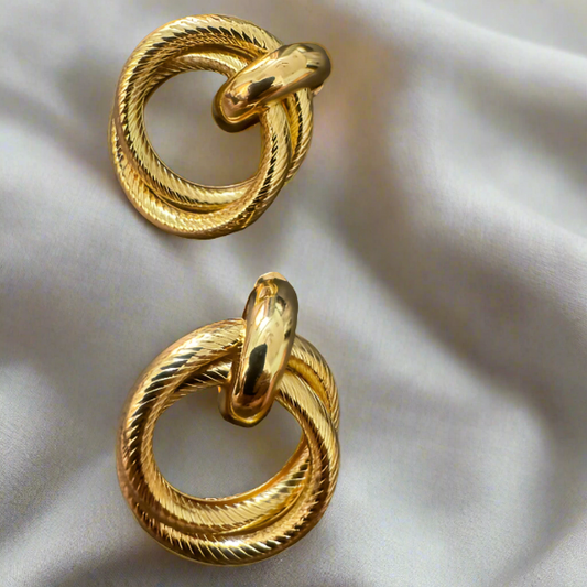 Golden Swirl Drop Earrings