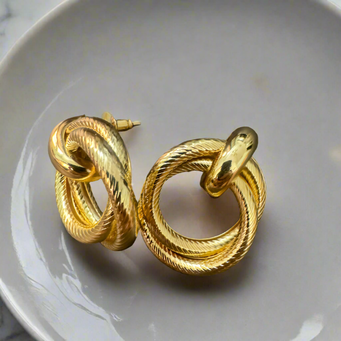 Golden Swirl Drop Earrings