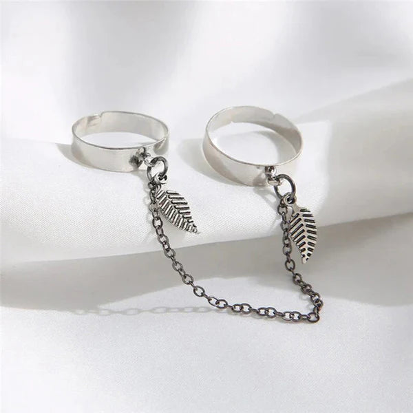 Sliver Leaf Chain Rings