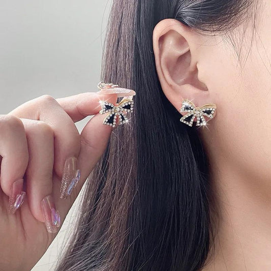 Black Bow Party Wear Studs