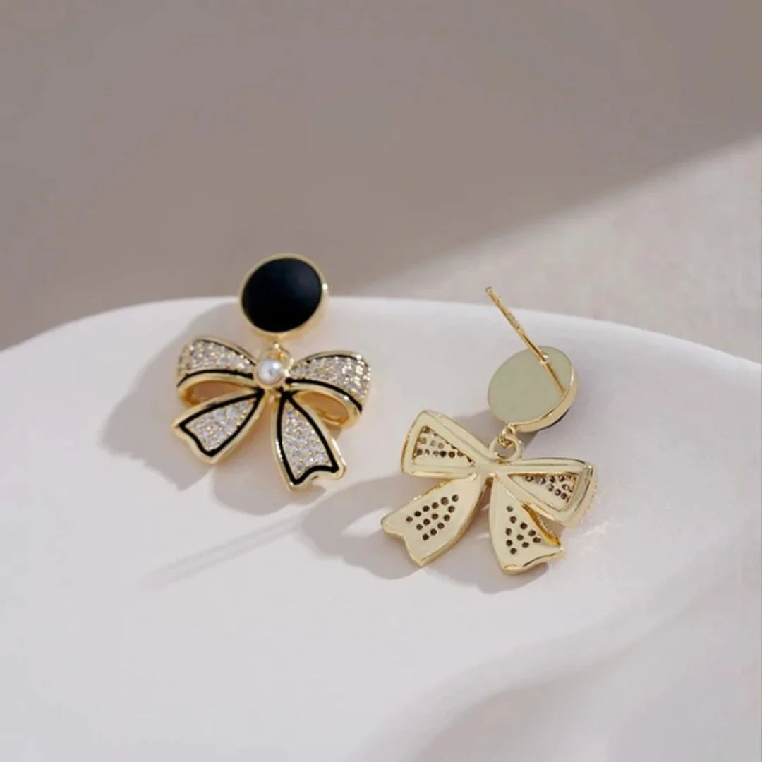 Black Bow Party Wear Earrings