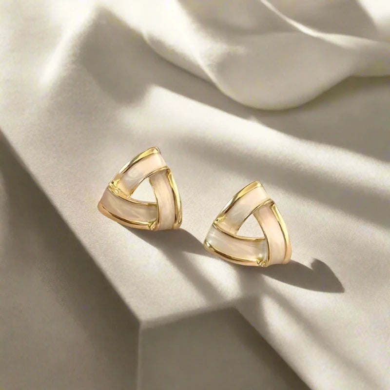 White Triangular Shaped Studs