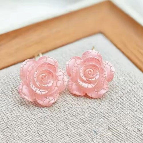 Pink Rose Earrings