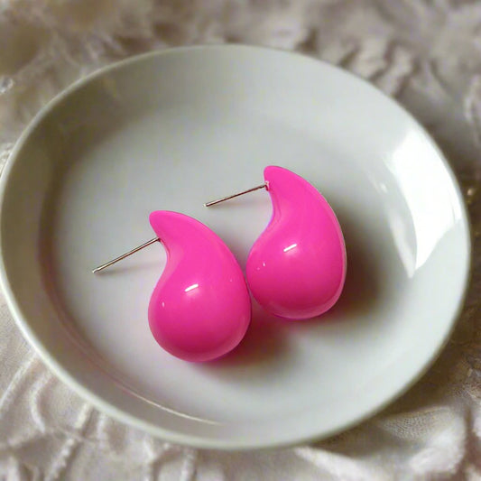 Pink tea drop earrings