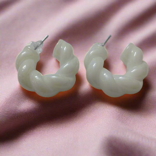 Cream Hoop Earrings