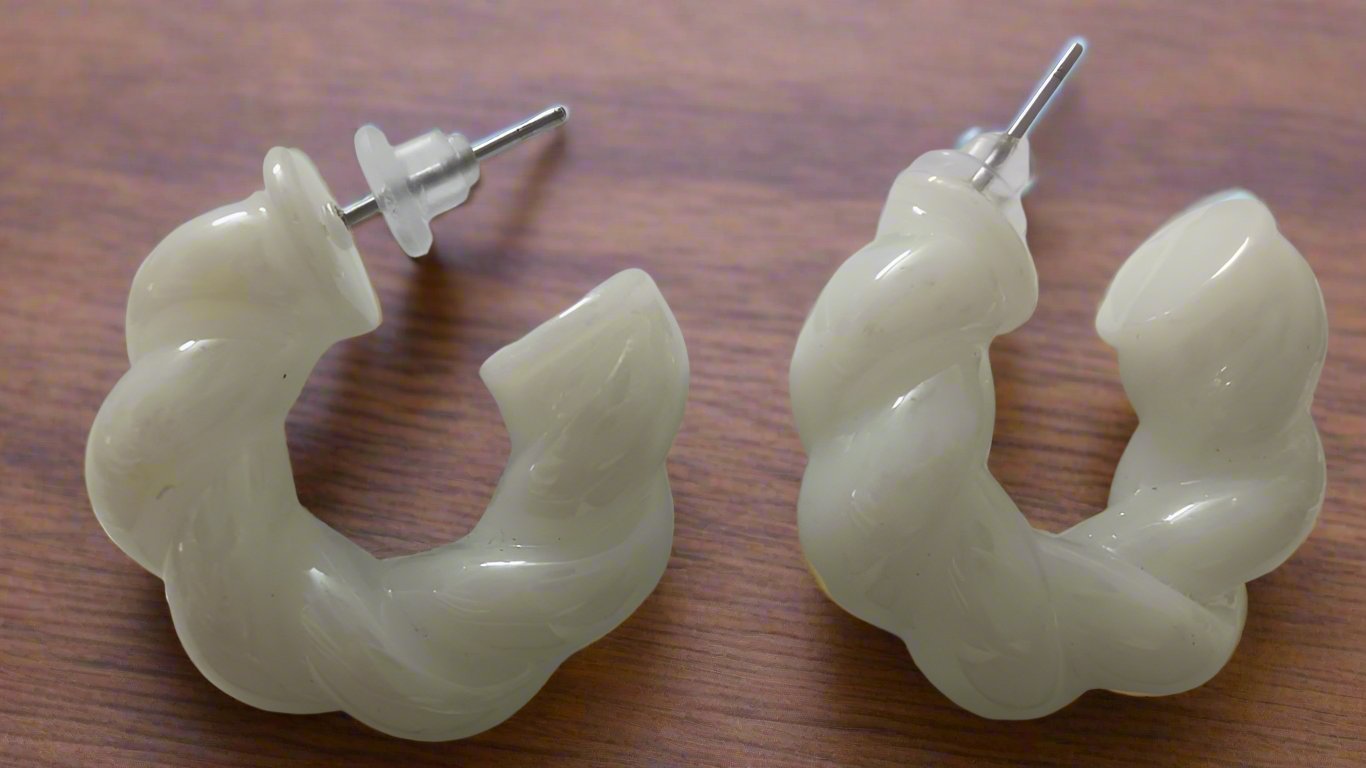 Cream Hoop Earrings