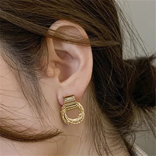 Rosegold Circular Drop Earrings