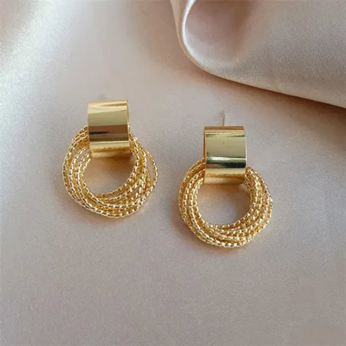Rosegold Circular Drop Earrings